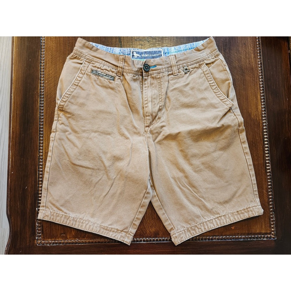 Modern Amusement Men's Khaki Chino Shorts Camo Accent - Size 30